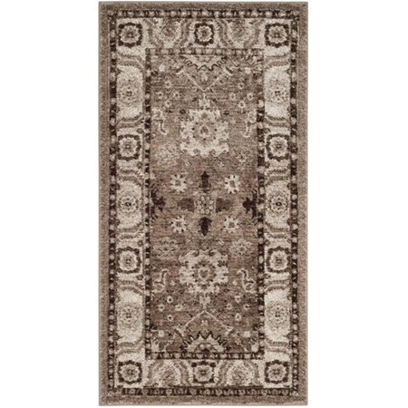 Flowers First 2 ft. 7 in. x 5 ft. Vintage Hamadan Power Loomed Area Rug, Taupe - Small Rectangle FL1862583